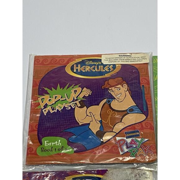 Disney Hercules Blockbuster Play Pak Set of 5 Pop-Up Books 1997 Missing Book 3 - Picture 2 of 6